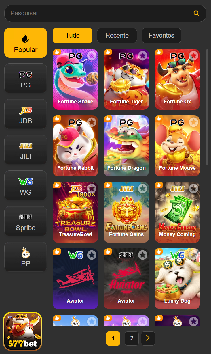 Slots online da 577bet.com com jackpots progressivos